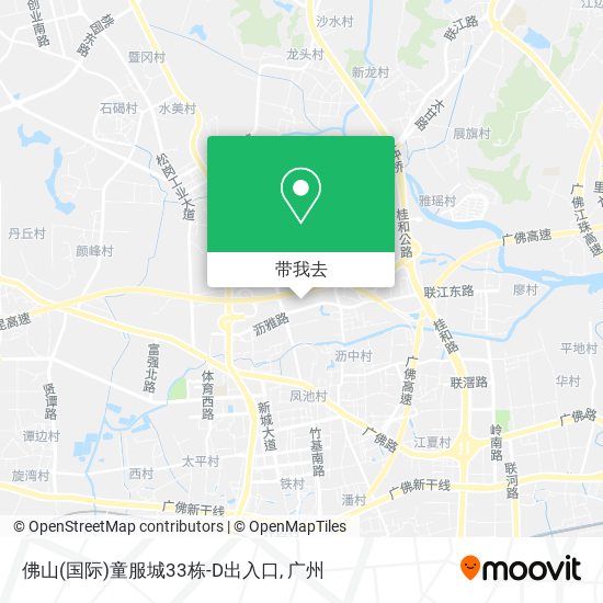 佛山(国际)童服城33栋-D出入口地图