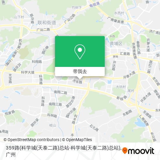 359路(科学城(天泰二路)总站-科学城(天泰二路)总站)地图