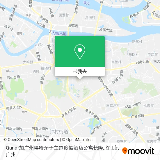 Qunar加广州嘻哈亲子主题度假酒店公寓长隆北门店地图