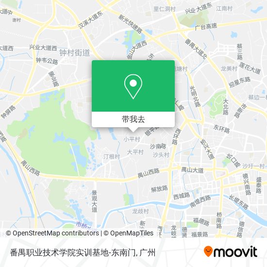 番禺职业技术学院实训基地-东南门地图