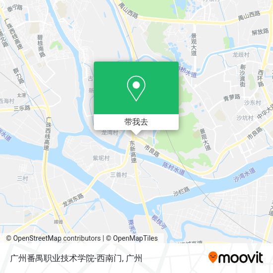 广州番禺职业技术学院-西南门地图