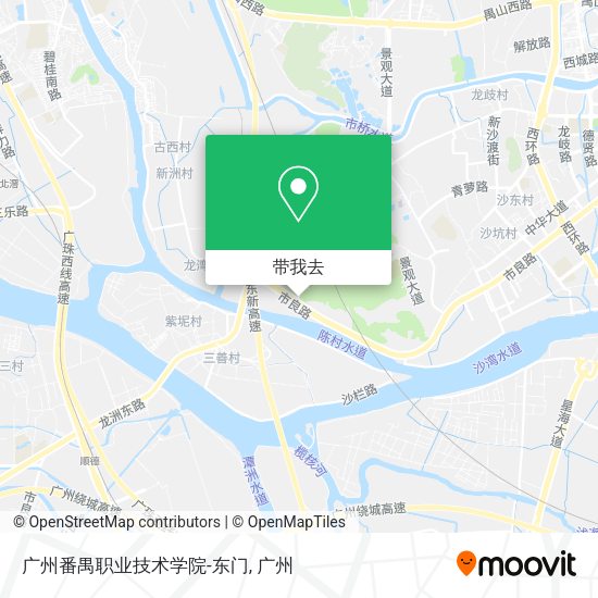 广州番禺职业技术学院-东门地图