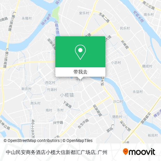 中山民安商务酒店小榄大信新都汇广场店地图