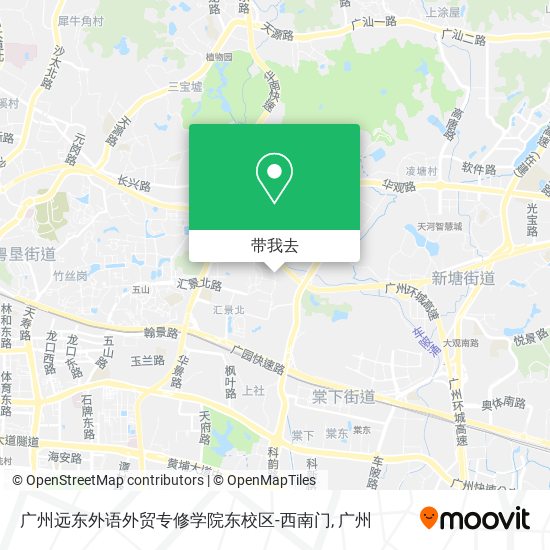 广州远东外语外贸专修学院东校区-西南门地图