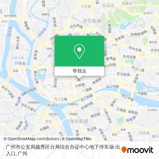 广州市公安局越秀区分局综合办证中心地下停车场-出入口地图