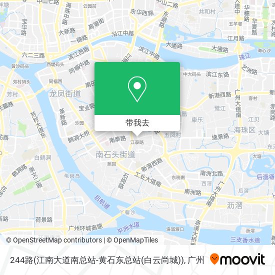 244路(江南大道南总站-黄石东总站(白云尚城))地图