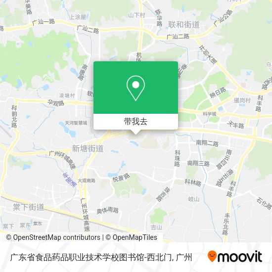 广东省食品药品职业技术学校图书馆-西北门地图