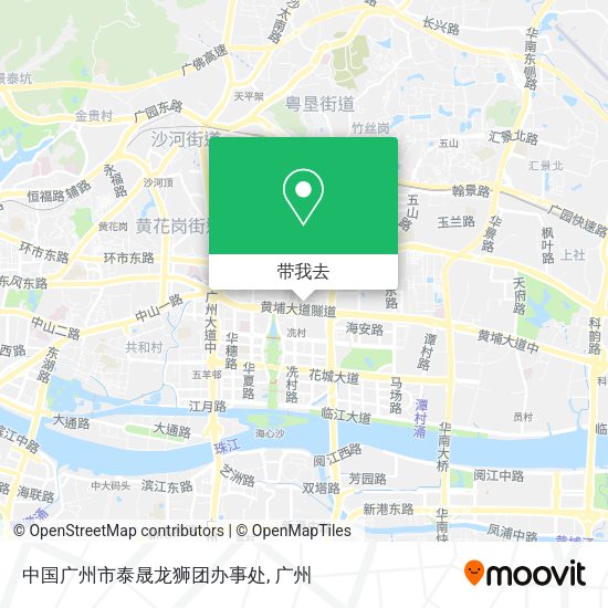 中国广州市泰晟龙狮团办事处地图
