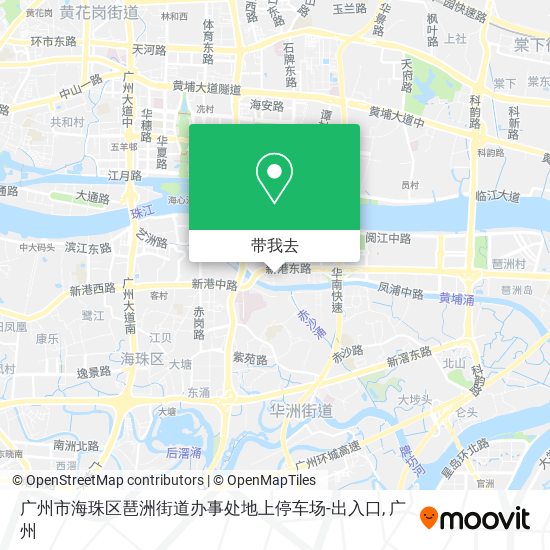 广州市海珠区琶洲街道办事处地上停车场-出入口地图