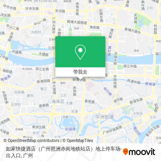 如家快捷酒店（广州琶洲赤岗地铁站店）地上停车场-出入口地图