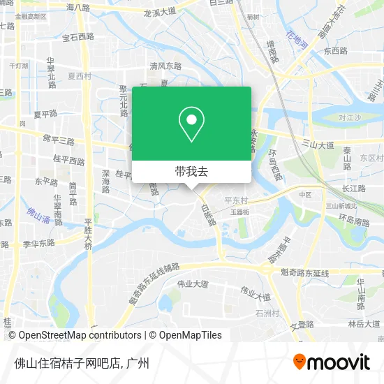 佛山住宿桔子网吧店地图