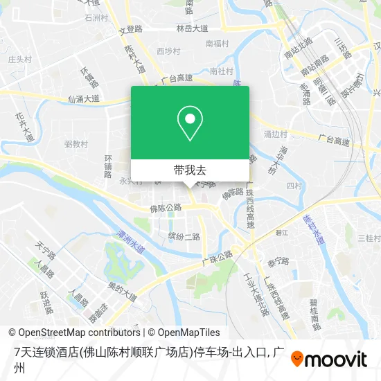 7天连锁酒店(佛山陈村顺联广场店)停车场-出入口地图