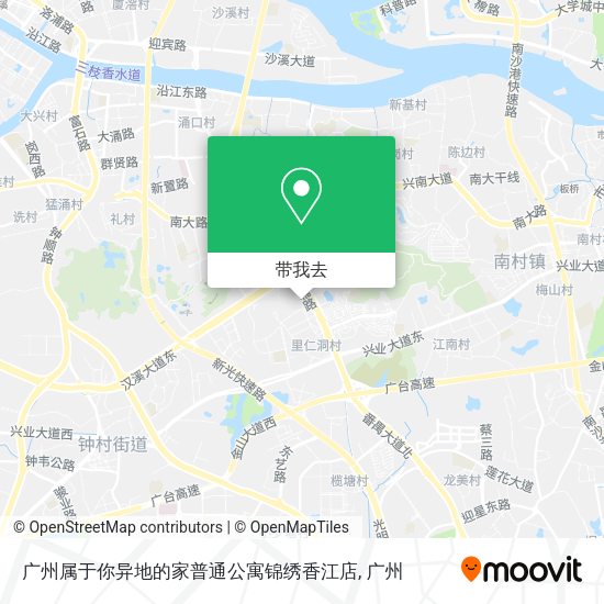 广州属于你异地的家普通公寓锦绣香江店地图