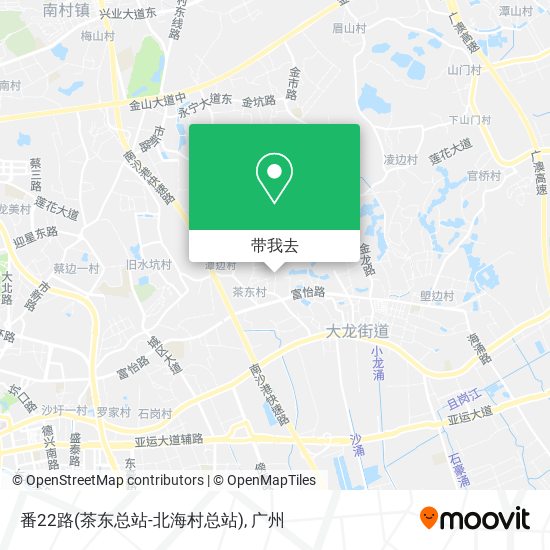 番22路(茶东总站-北海村总站)地图