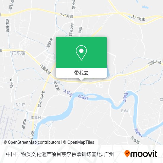 中国非物质文化遗产项目蔡李佛拳训练基地地图