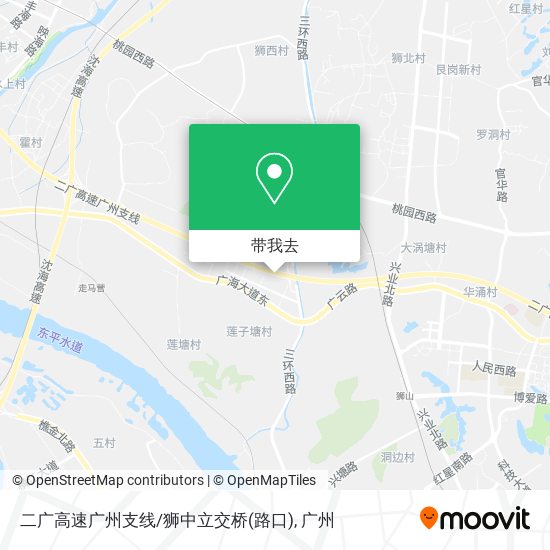 二广高速广州支线/狮中立交桥(路口)地图