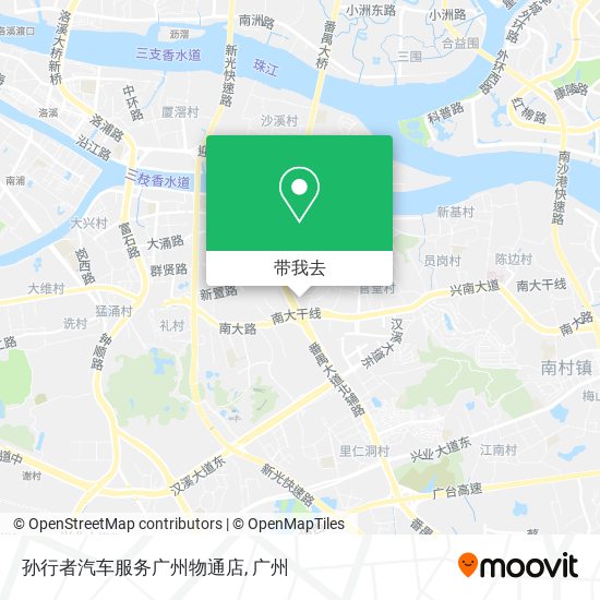 孙行者汽车服务广州物通店地图