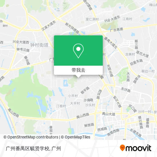 广州番禺区毓贤学校地图