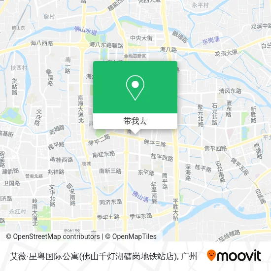 艾薇·星粤国际公寓(佛山千灯湖礌岗地铁站店)地图