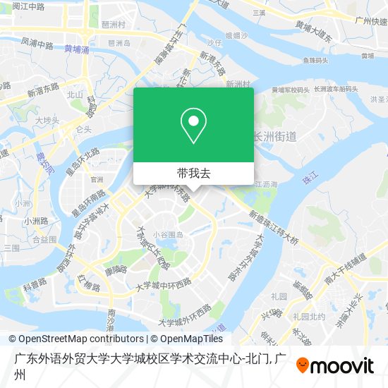 广东外语外贸大学大学城校区学术交流中心-北门地图