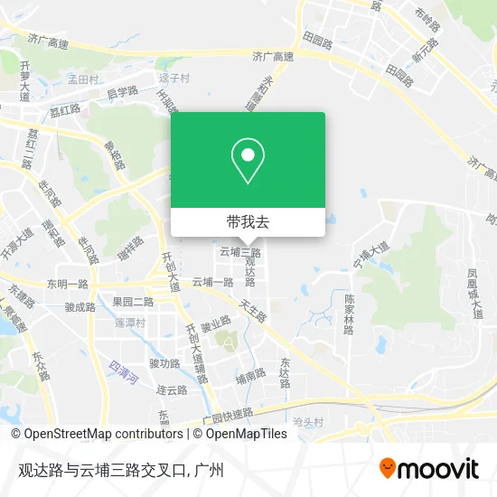 观达路与云埔三路交叉口地图