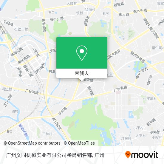 广州义同机械实业有限公司番禺销售部地图