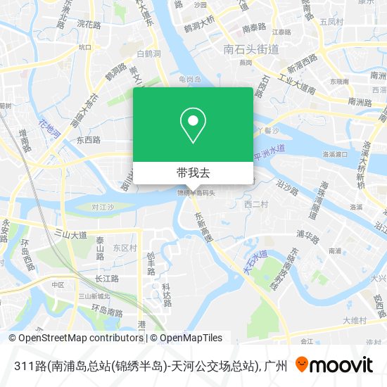 311路(南浦岛总站(锦绣半岛)-天河公交场总站)地图