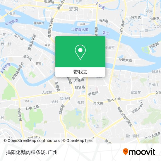 揭阳佬鹅肉粿条汤地图