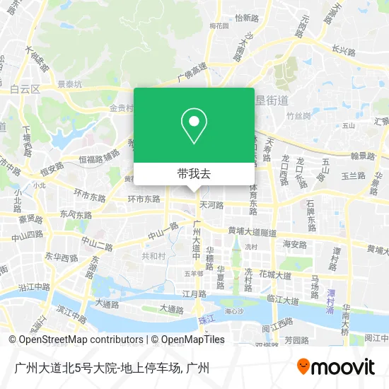 广州大道北5号大院-地上停车场地图