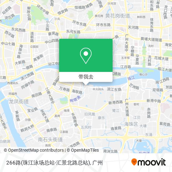266路(珠江泳场总站-汇景北路总站)地图