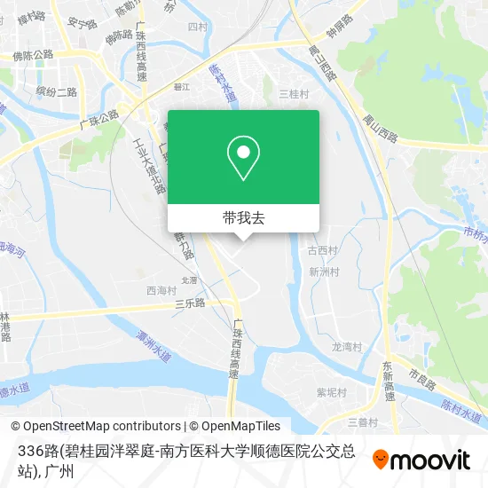 336路(碧桂园泮翠庭-南方医科大学顺德医院公交总站)地图