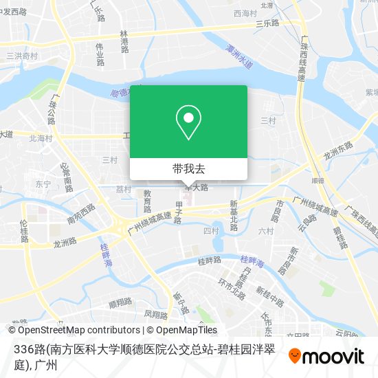 336路(南方医科大学顺德医院公交总站-碧桂园泮翠庭)地图