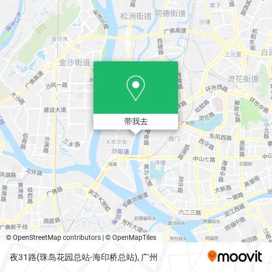 夜31路(珠岛花园总站-海印桥总站)地图