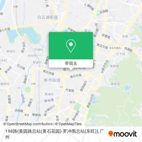 198路(黄园路总站(黄石花园)-罗冲围总站(东旺))地图