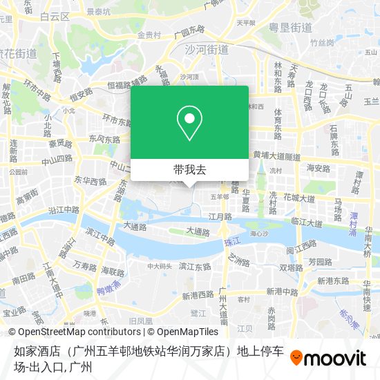 如家酒店（广州五羊邨地铁站华润万家店）地上停车场-出入口地图