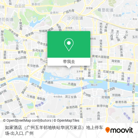 如家酒店（广州五羊邨地铁站华润万家店）地上停车场-出入口地图
