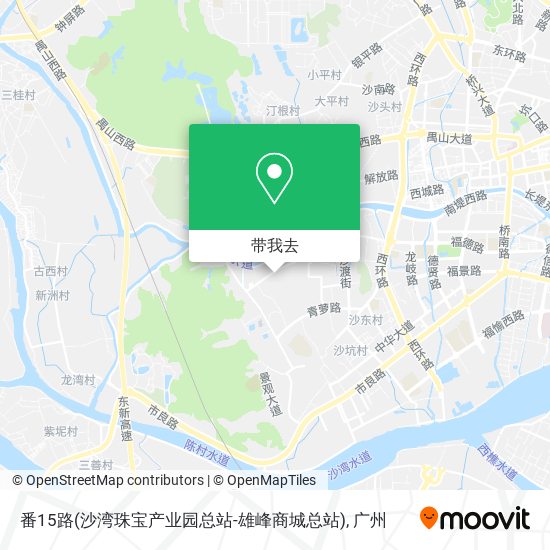 番15路(沙湾珠宝产业园总站-雄峰商城总站)地图