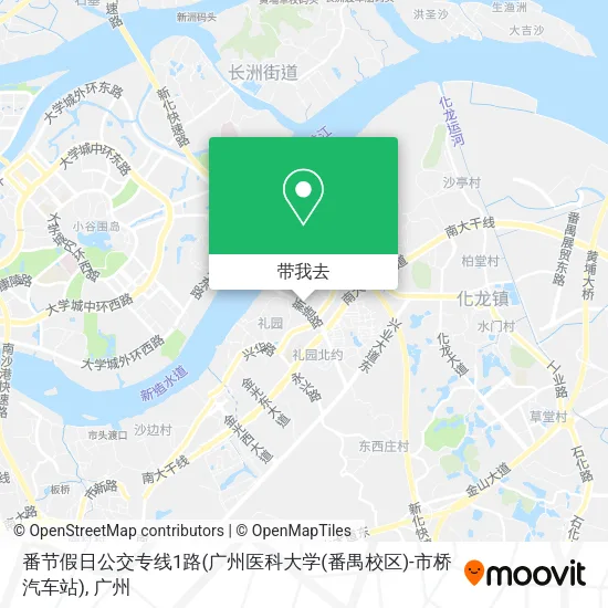 番节假日公交专线1路(广州医科大学(番禺校区)-市桥汽车站)地图