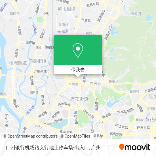 广州银行机场路支行地上停车场-出入口地图