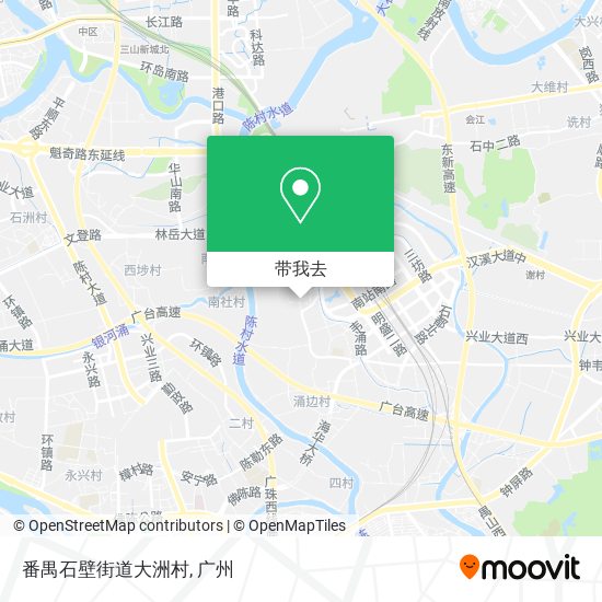 番禺石壁街道大洲村地图