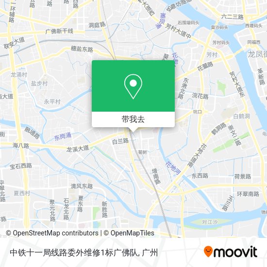 中铁十一局线路委外维修1标广佛队地图