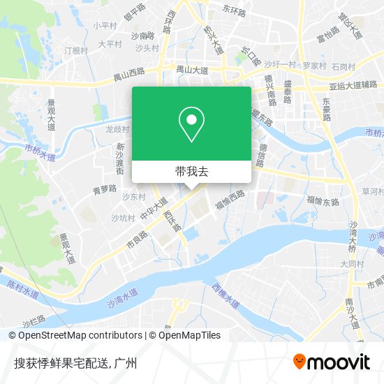 搜获悸鲜果宅配送地图