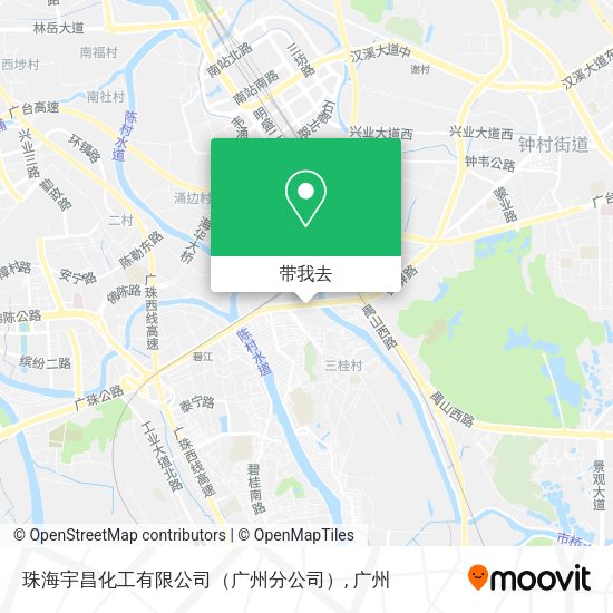 珠海宇昌化工有限公司（广州分公司）地图
