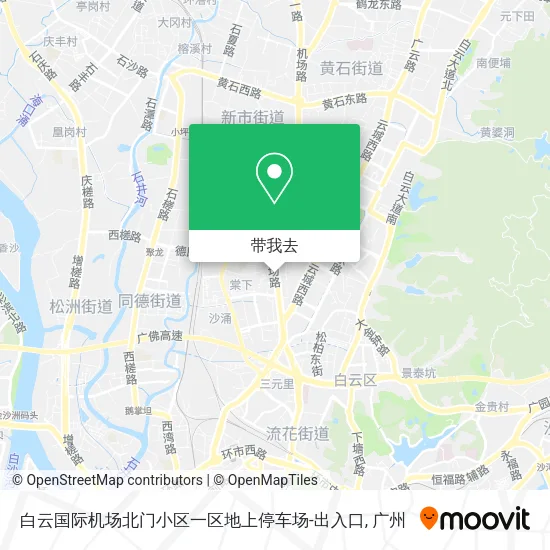 白云国际机场北门小区一区地上停车场-出入口地图