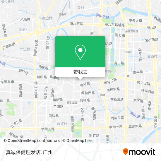 真诚保健理发店地图