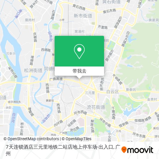 7天连锁酒店三元里地铁二站店地上停车场-出入口地图