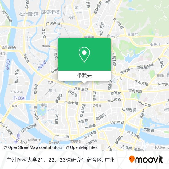 广州医科大学21、22、23栋研究生宿舍区地图
