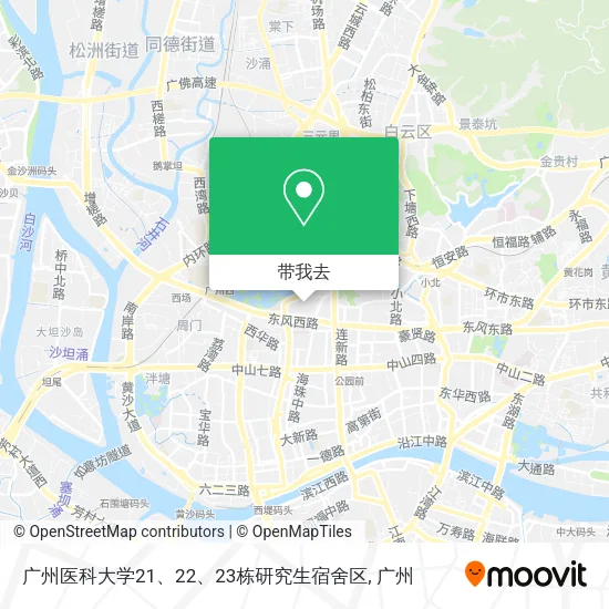 广州医科大学21、22、23栋研究生宿舍区地图