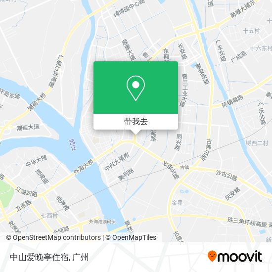 中山爱晚亭住宿地图
