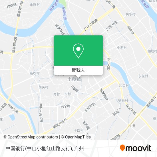 中国银行(中山小榄红山路支行)地图